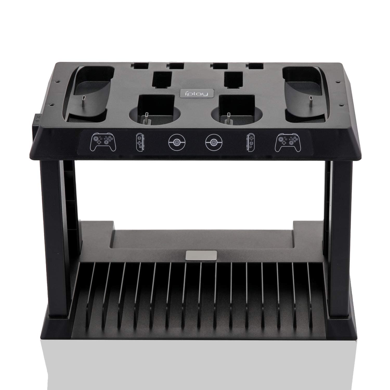 Charging Dock for Nintendo Switch Joy Cons, Pro Controllers and Poke Ball Plus Controllers, Organizer for Nintendo Switch Accessories with LED Indicators