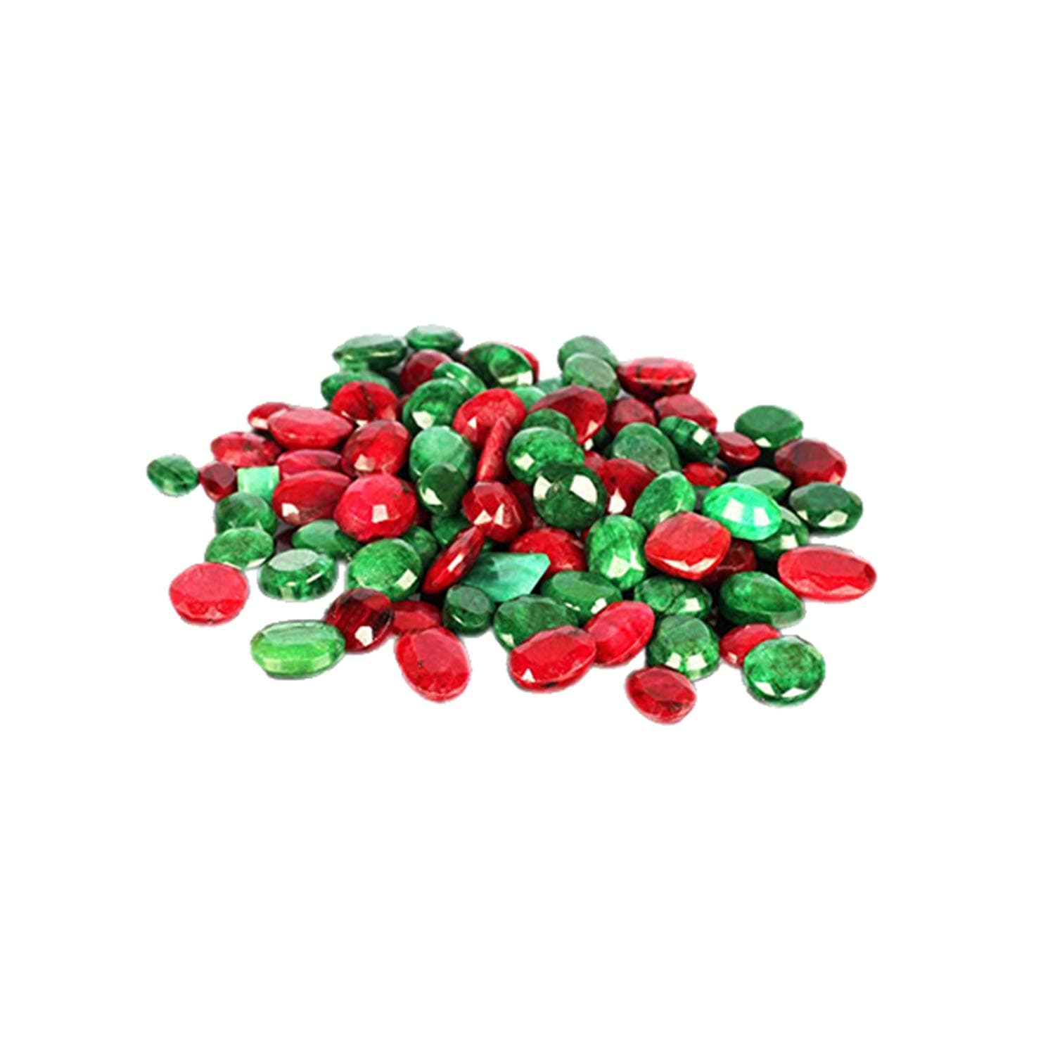 100 Ct./ 7 PCS Natural Loose Ruby & Emerald Gemstones LOT ~ for Jewelry