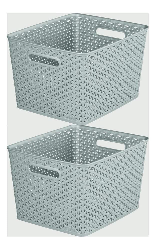 2 x 18L Grey Curver Basket