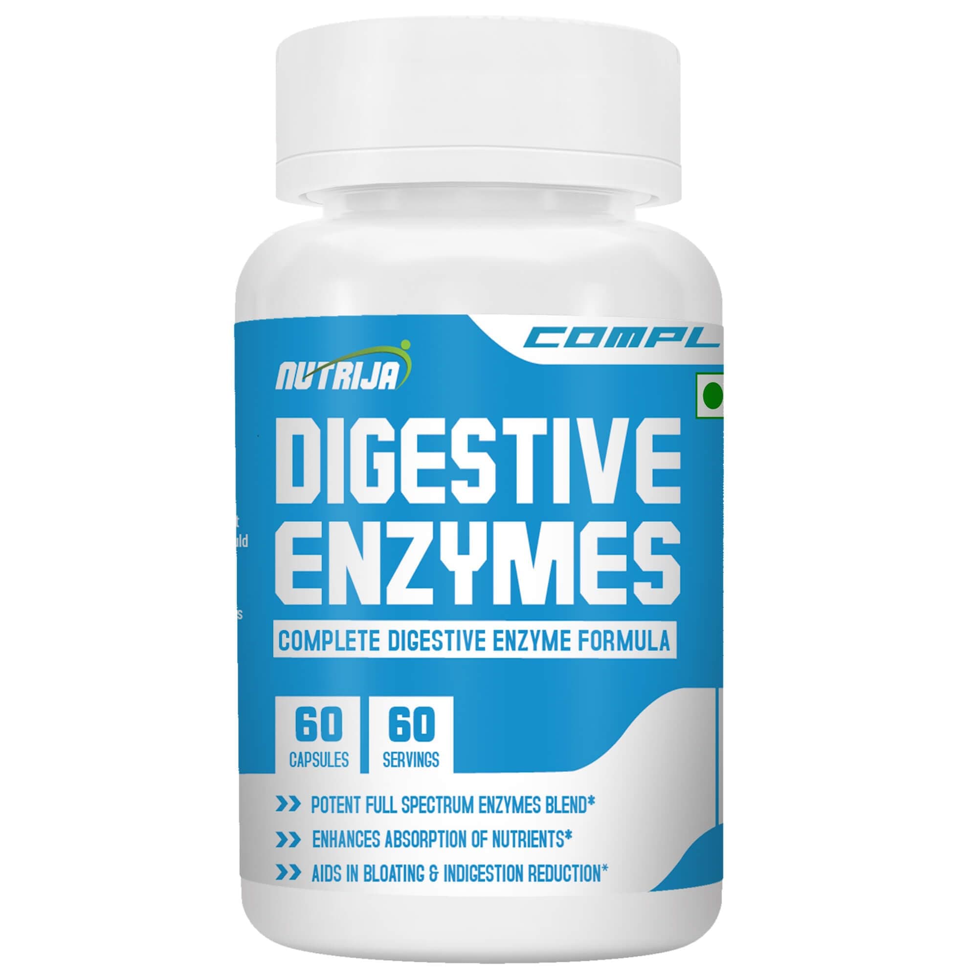 Complete Digestive Enzymes- Full spectrum Digestive Ezyme Supplement- 60 Capsules