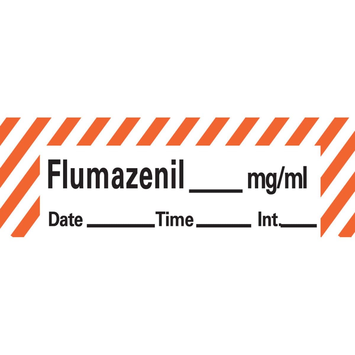 PDC Healthcare ANS-18 Anesthesia Removable Tape with Date, Time & Initial, Flumazenil Mg/Ml, 333 Imprints, White with Fluorescent Red, 1/2" Width, 500" Length
