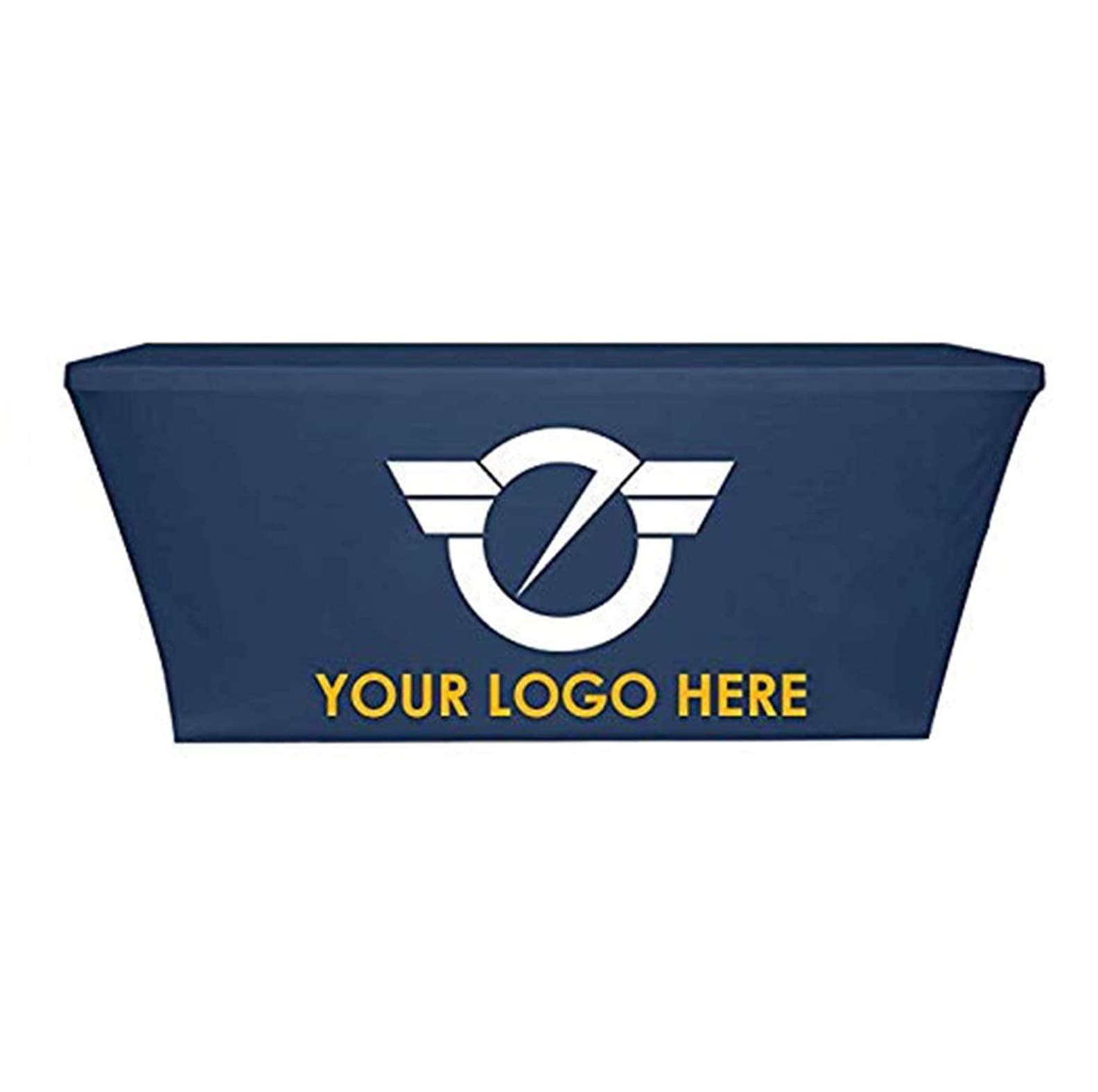Custom Table Cloth 4', 6' & 8' Multicolour Stretch Spandex Full Color Stretch Fitted Table Cover Mulitple Sizes with Business Logo Image or Text Rectangular Washable