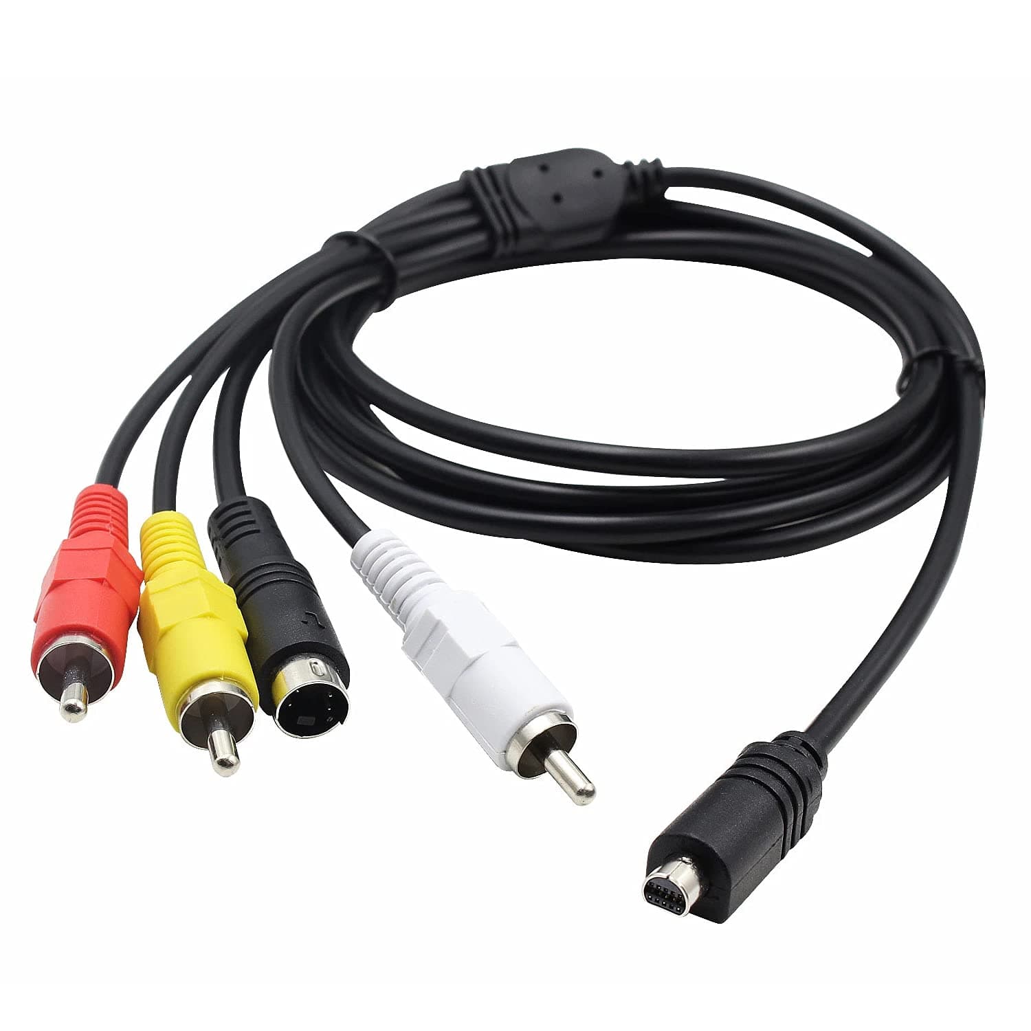 VMC-15FS Replacement AV A/V TV S-Video Cable VMC-30FS 10Pin AV TV-Out Cord Compatible with Handycam Camcorder DCR-HC24E DCR-HC26E DCR-SR80 DCR-SR80e DCR-SR85 DCR-SR85e and More Models (4.9ft)