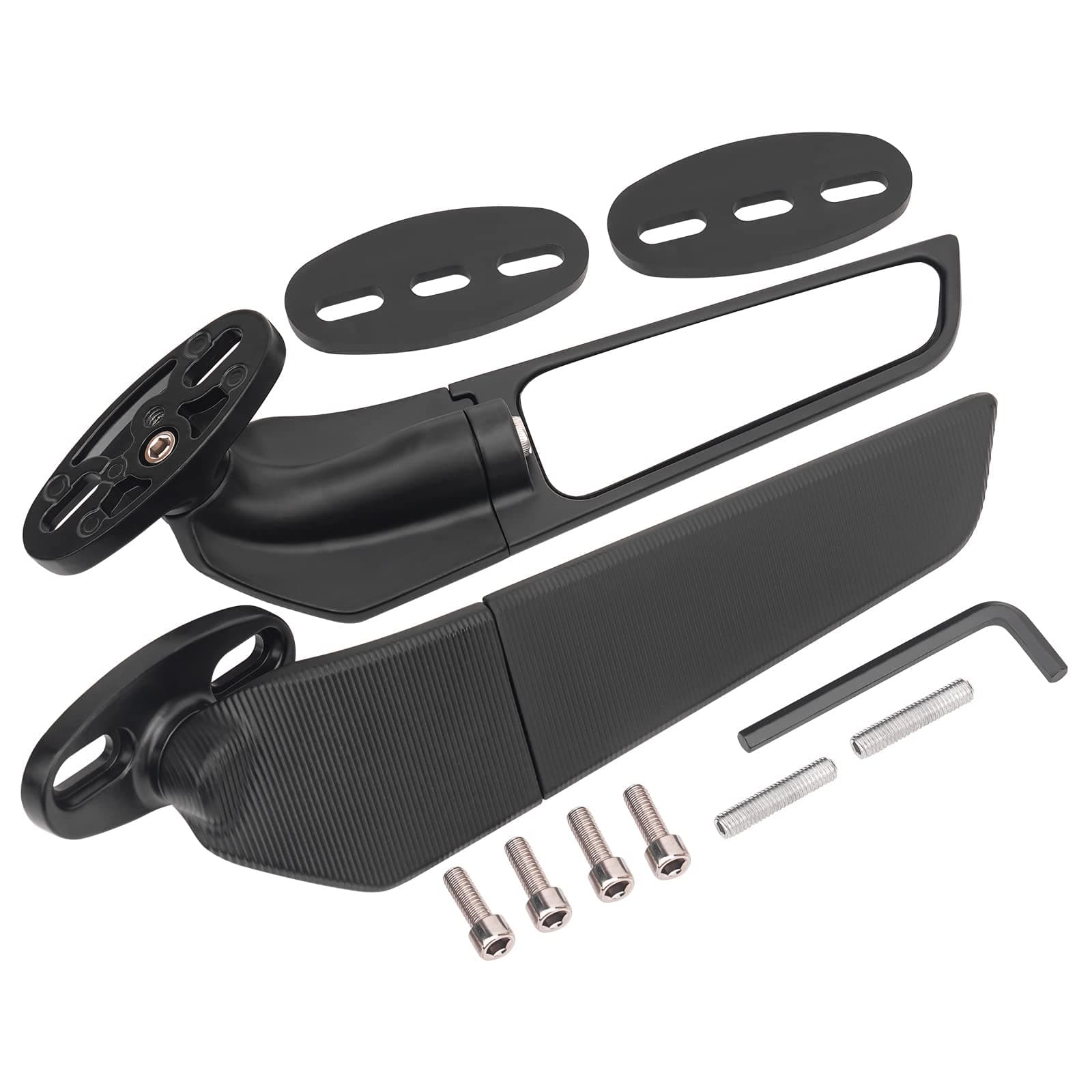 XuLong Modified Motorcycle Wing Rearview Mirrors Adjustable Rotating Side Mirrors for Honda CBR125R CBR250R CBR300R CBR500R CBR600F4 CBR600F4i CBR600R CBR600RR CBR650R CBR929RR CBR954RR CBR1000RR