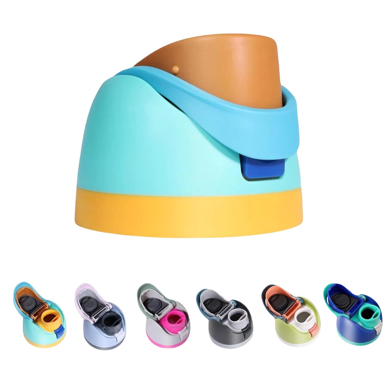 Replacement Lid for Owala Freesip, One Button Top Replacement, Leakproof BPA-Free Sport Water Bottle Cap Replacement Compatible with Green Owala 24oz 32oz 40oz 16oz (Green Yellow)