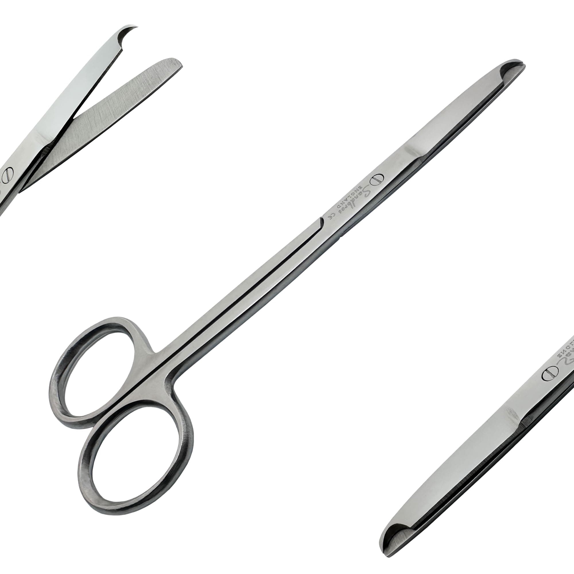 Suture Stitch Scissors 4.5" with Crescent Delicate Hook - Perfect for Suture Removal, First Aid, EMS Training and More, Premium Quality Instrument - Stainless Steel