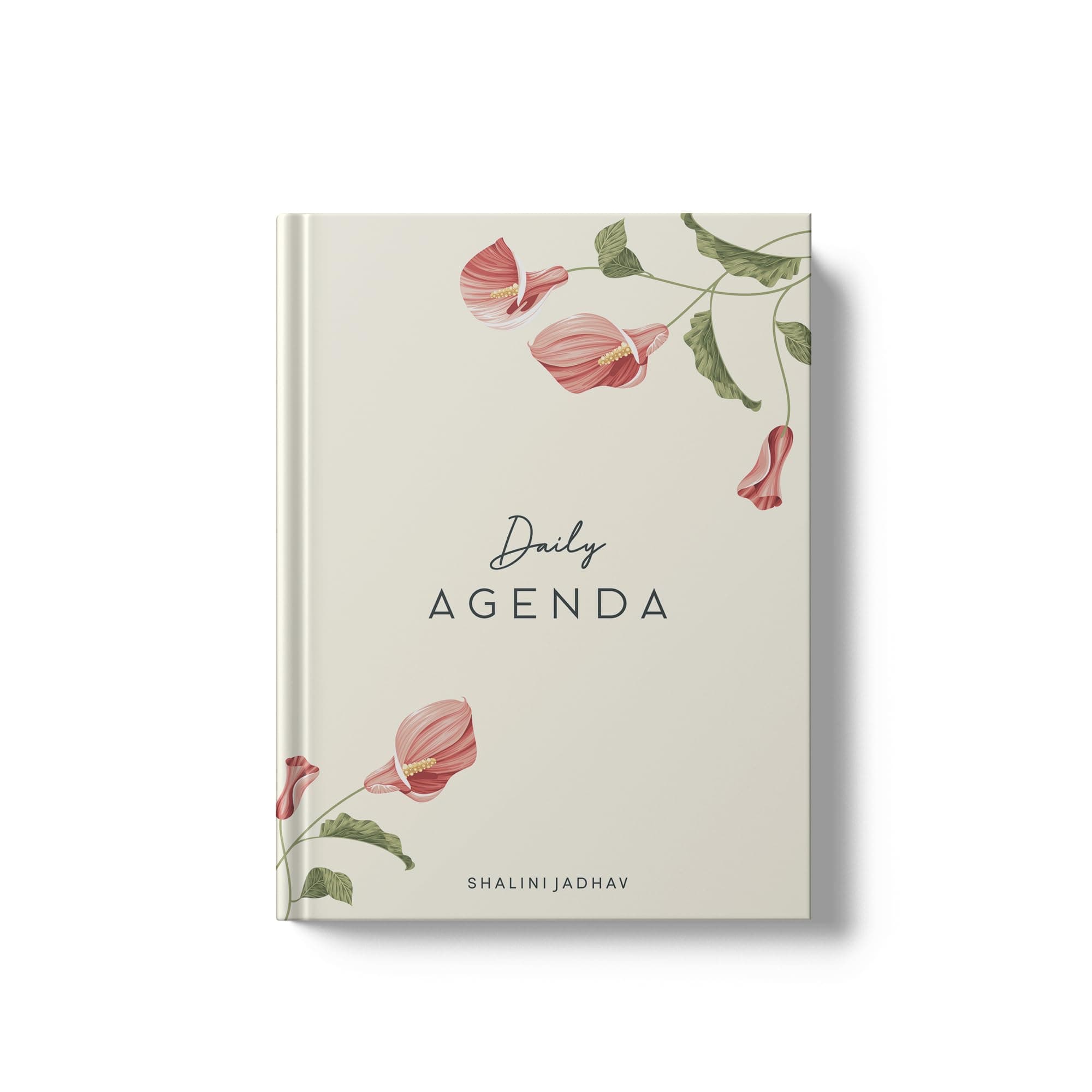 MIGFLY Diary- Customizable Name & Logo Daily Planner Diary & Organizer Journal | 90 Days Goal | 232 Pages | A5 Size & 100 GSM Paper Quality Notebooks (Size 6x8.7 in) (Pink Anthurium Diary)