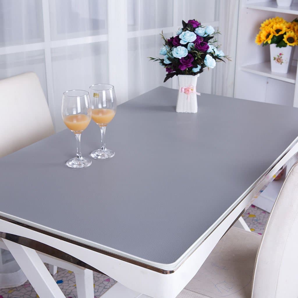 Tablecloth PVC Tablecloth, Desk Mats Office Desk Mats Computer Table Mats Business Case Desk Mats Operator Station 2.8mm Tablecloth ( Color : Gray , Size : 60*80cm )