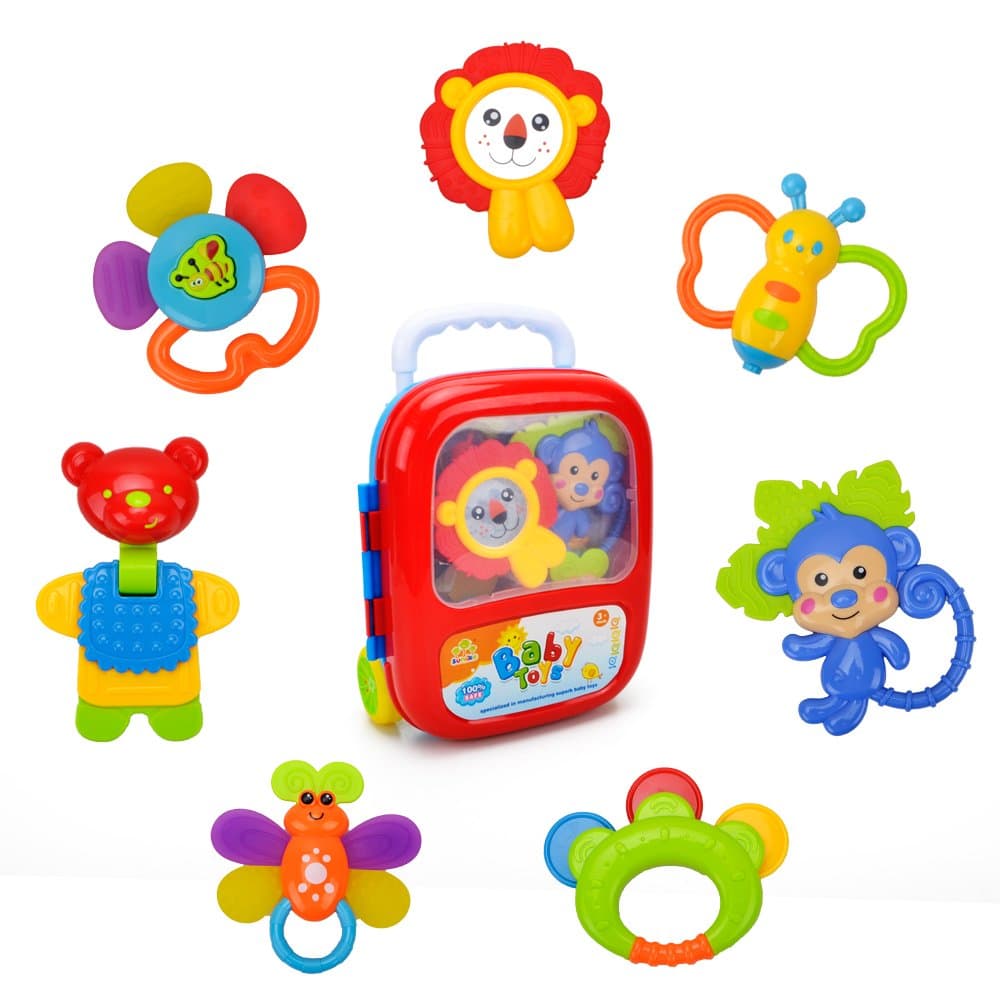 Baby Teether Rattle Suitcase Toys