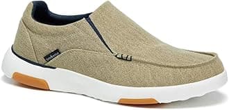 Men's Orthopedic Comfortable Slip-On Shoes with Arch Support, Orthotic Loafers for Plantar Fasciitis, Canvas Leisure Vintage Flat Walking Shoes for Foot and Heel Pain Relief