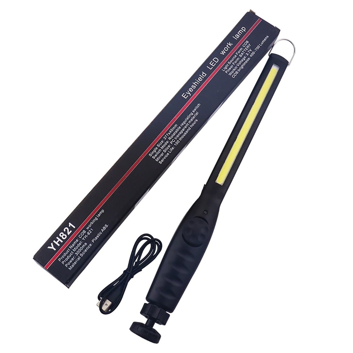 - MODOAO COB LED Work Light 700 Lumens Magnetic Flashlight USB Inspection Light RechargeableLED Slim Light with USB Cable Repair Tool for Mechanics, Car, Camping, Emergency