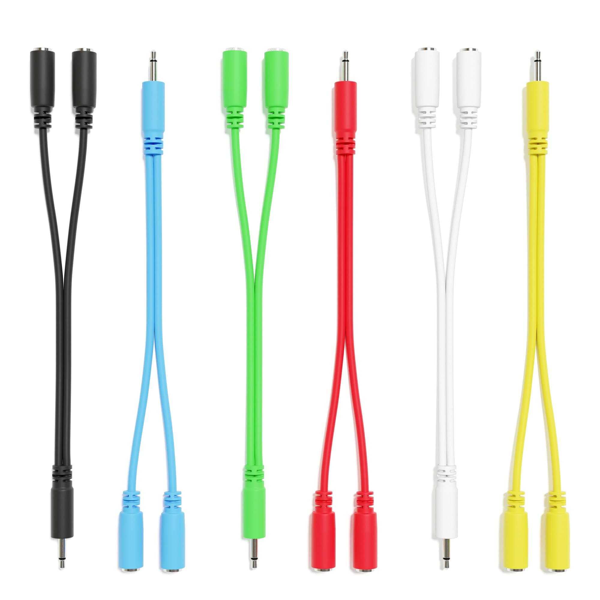 ExcelValley6A-Pack - Mono Splitter Y Patch Cables TS 3.5mm 1/8" Eurorack Synth Synthesizer