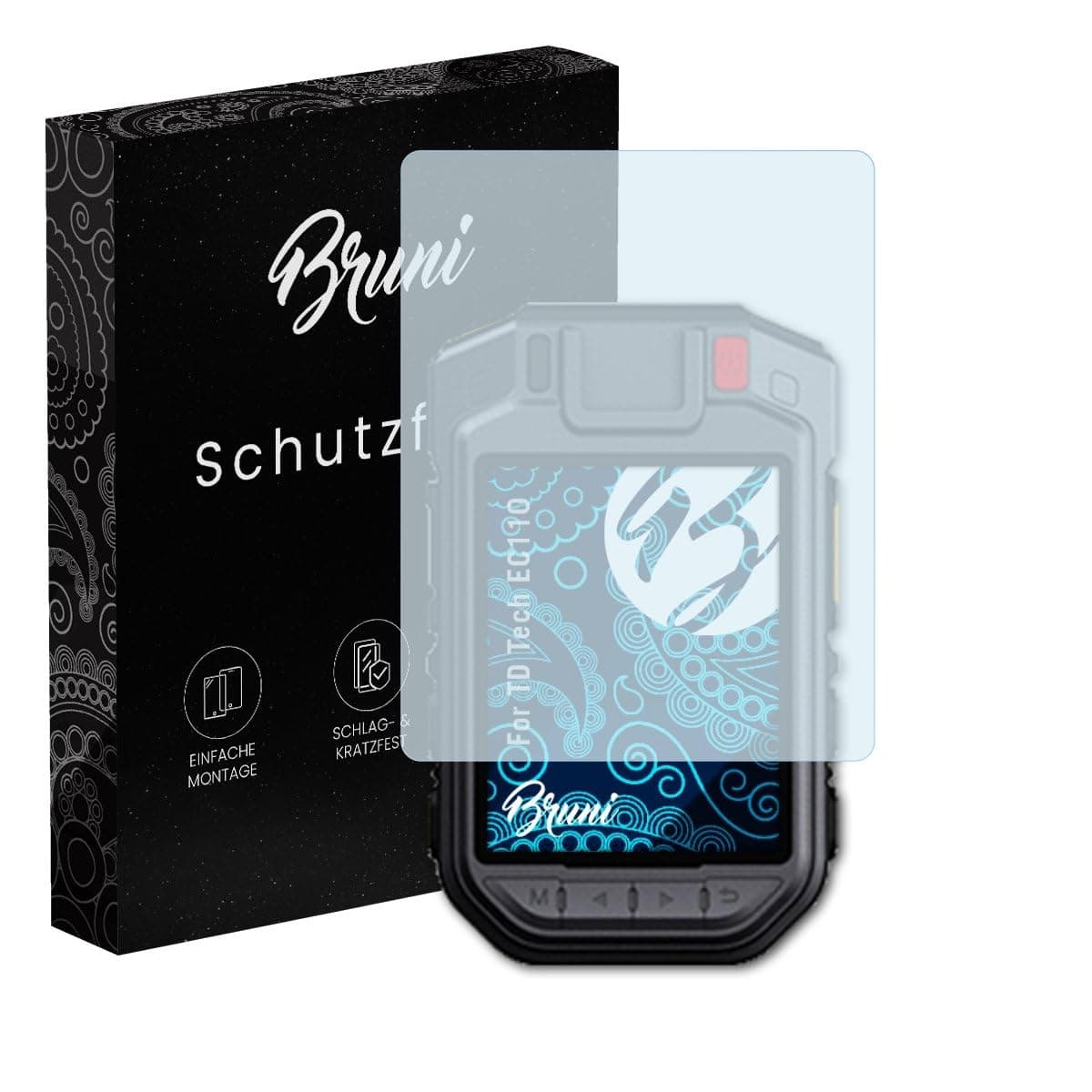 Bruni Screen Protector compatible with TD Tech EC110 Protector Film, crystal clear Protective Film (2X)