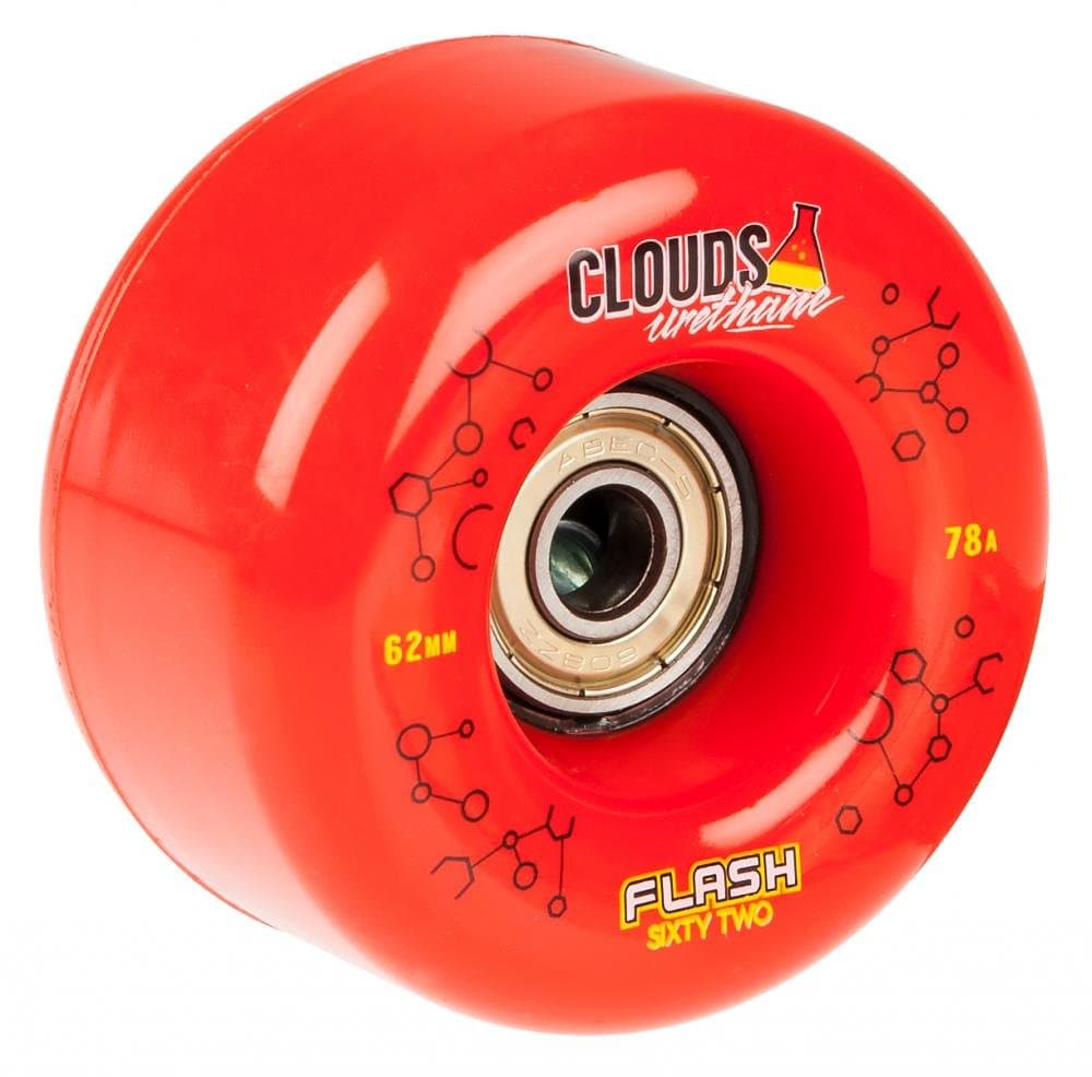 Clouds Quad Wheels Flash 62 Kit RED 78a with bearings (4-pack)