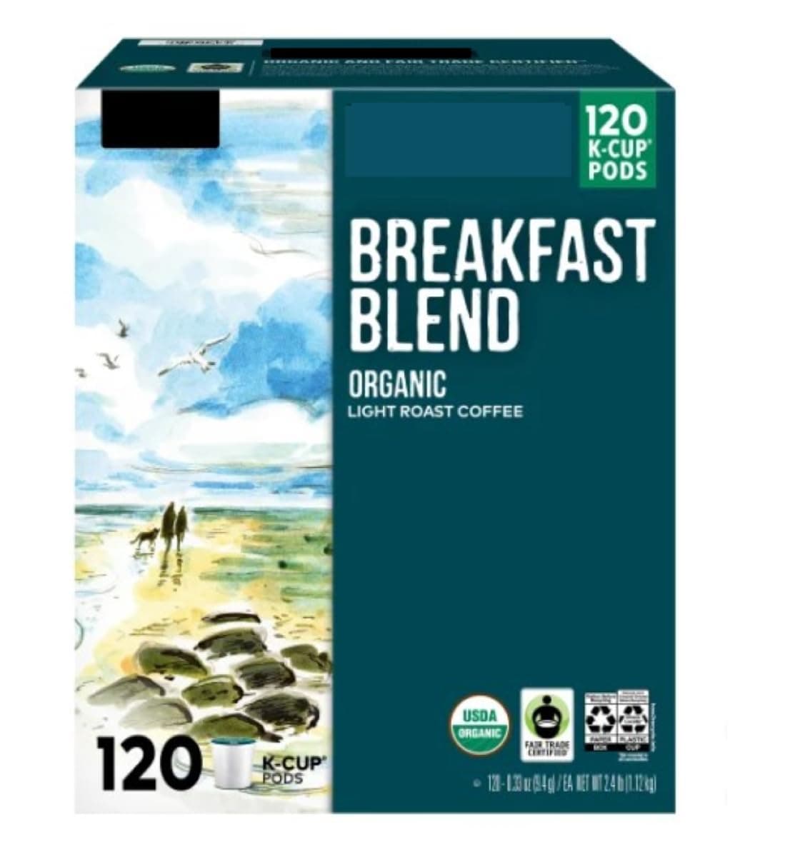 GenericBreakfast Blend Coffee, Light Roast, Coffee Pods, 120 Count Value Box (Packaging May Vary) BY Kirkland_Signature