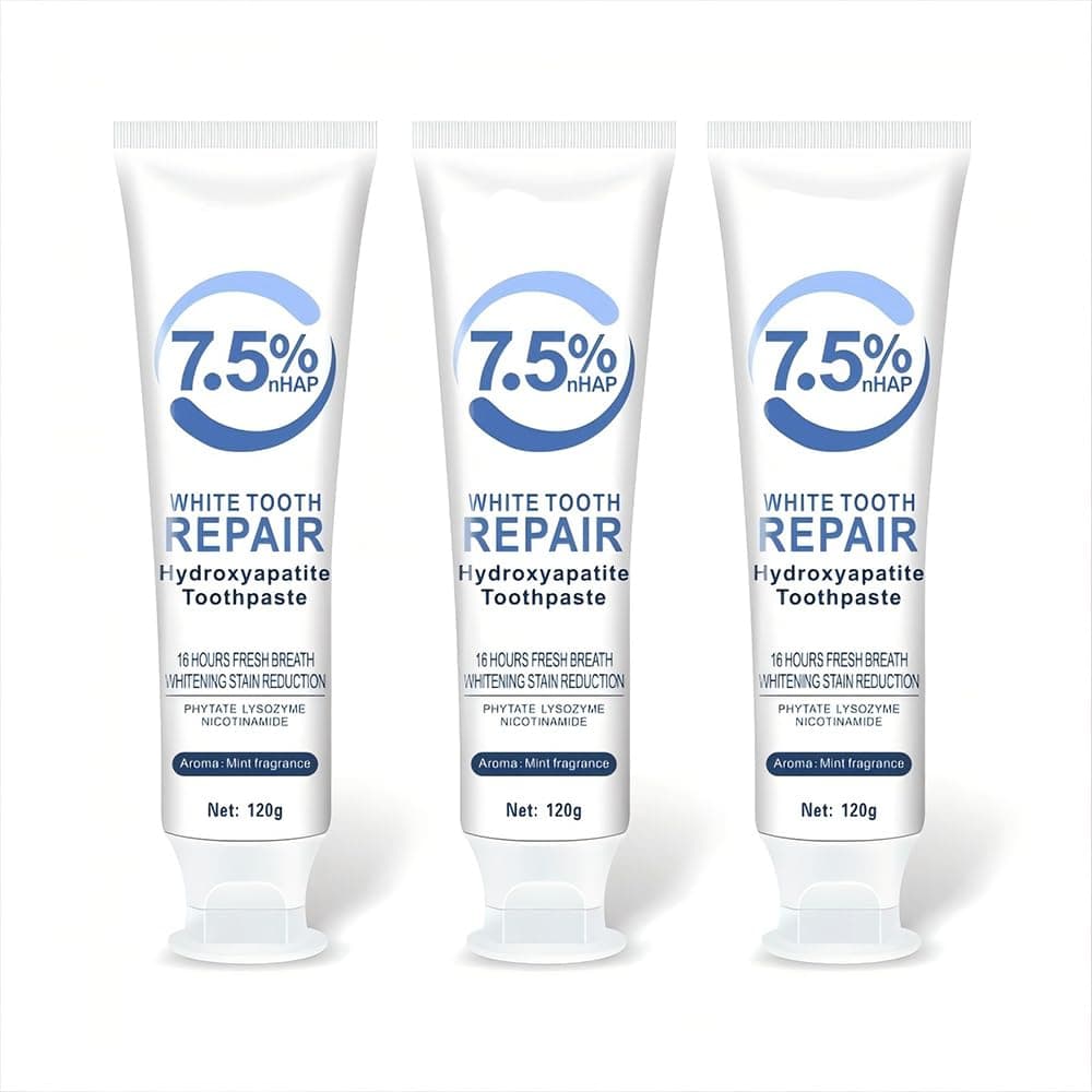 HydroxyapatiteToothpastes,7.5% hydroxyapatite Toothpaste,for Enamel Protection and Tooth Strengthening, Gentle Mint, Fresh Breath, Daily Use for Oral Health（3pcs）