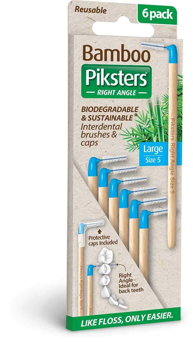 Bamboo Interdental Toothbrushes - Right Angle - Sizes 00, 1, 3, Pack of 6
