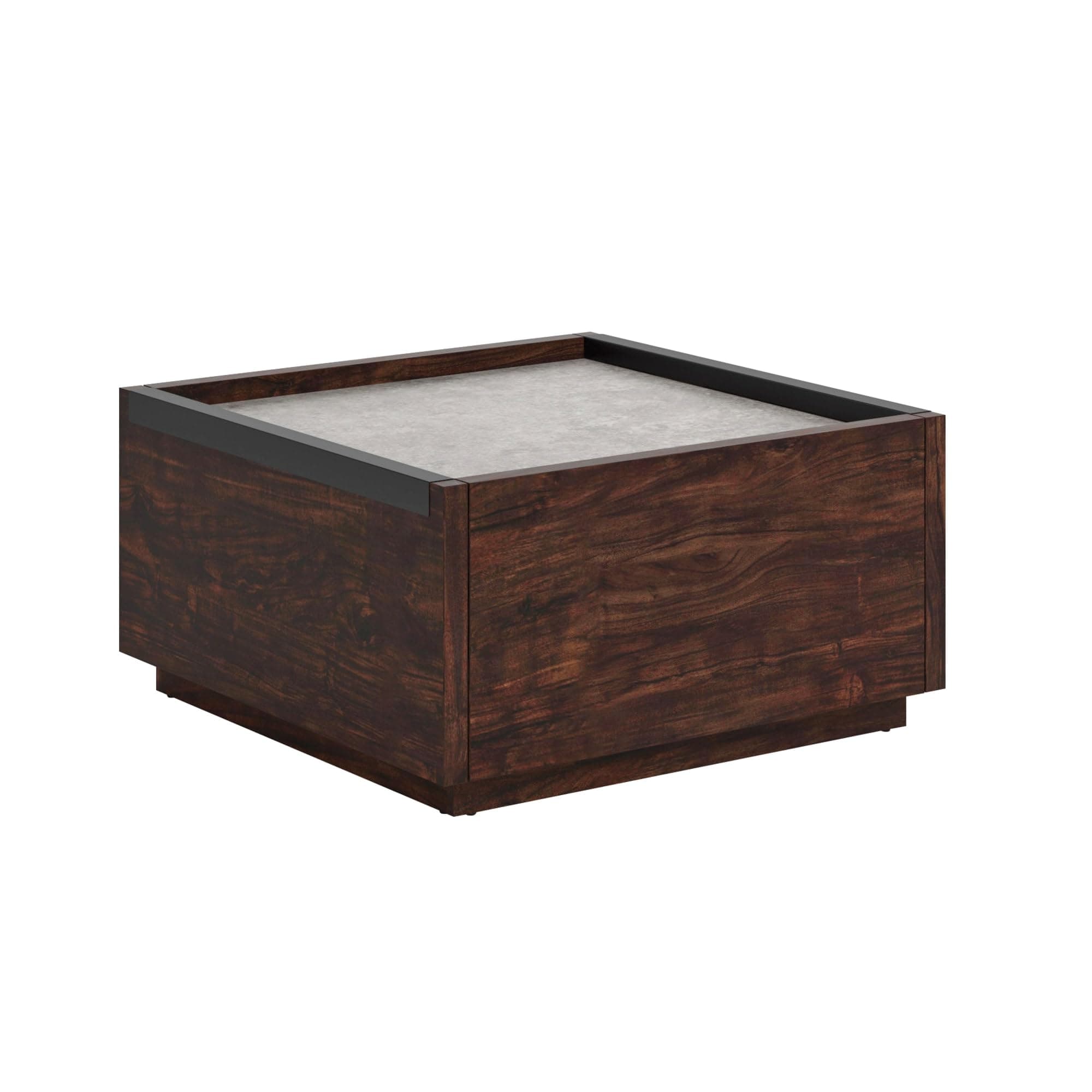 Sauder Manhattan Gate Modern Square Coffee Table, Rich Walnut Finish