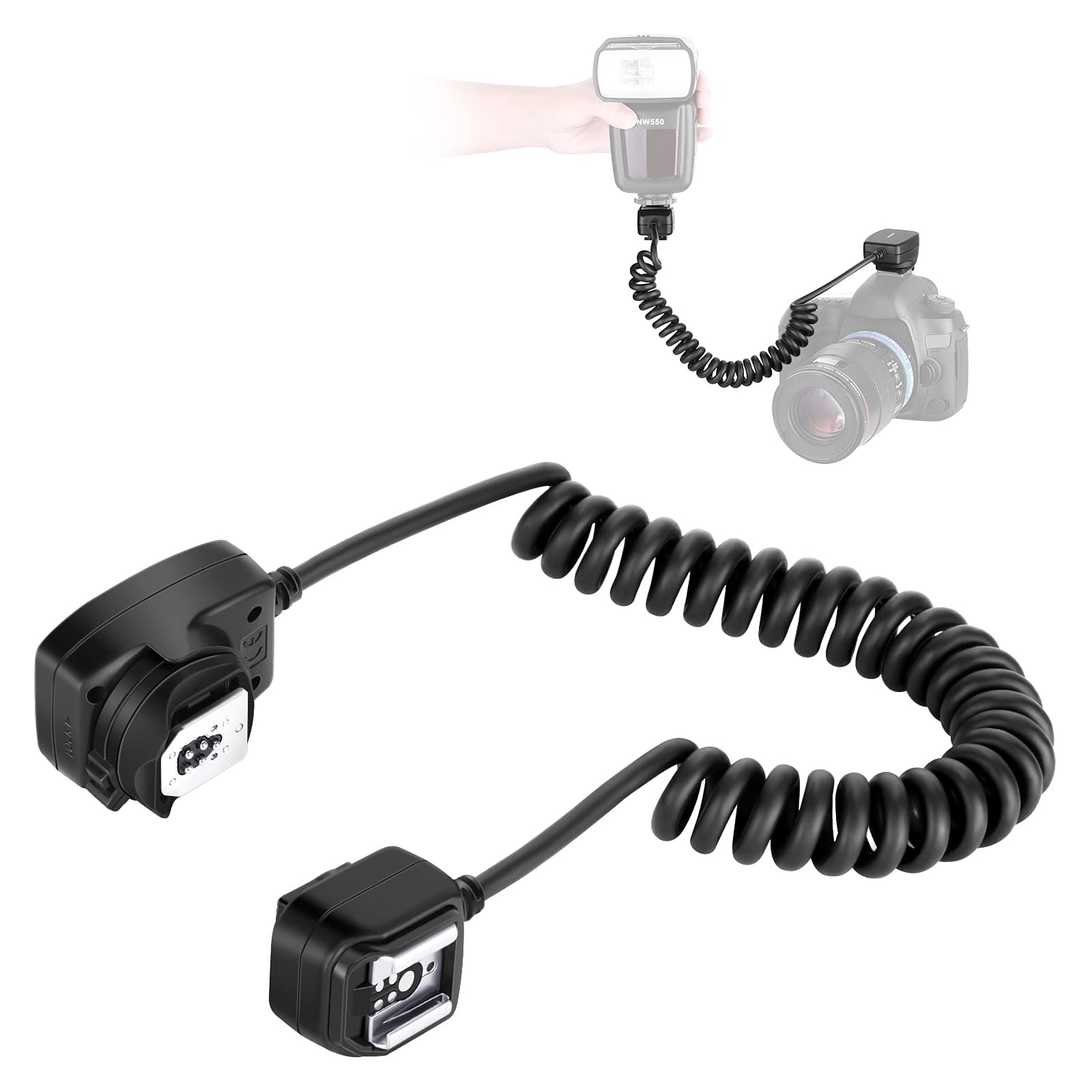 Neewer 4.2'/1.3m TTL Off Camera Flash Speedlite Cord compatible with Canon DSLR 800D/750D/700D/650D/600D/7D2/7D/6D2/6D/5D4/5D3/5D2/5DS/1D4/1D3/100D/80D/70D/60D Cameras