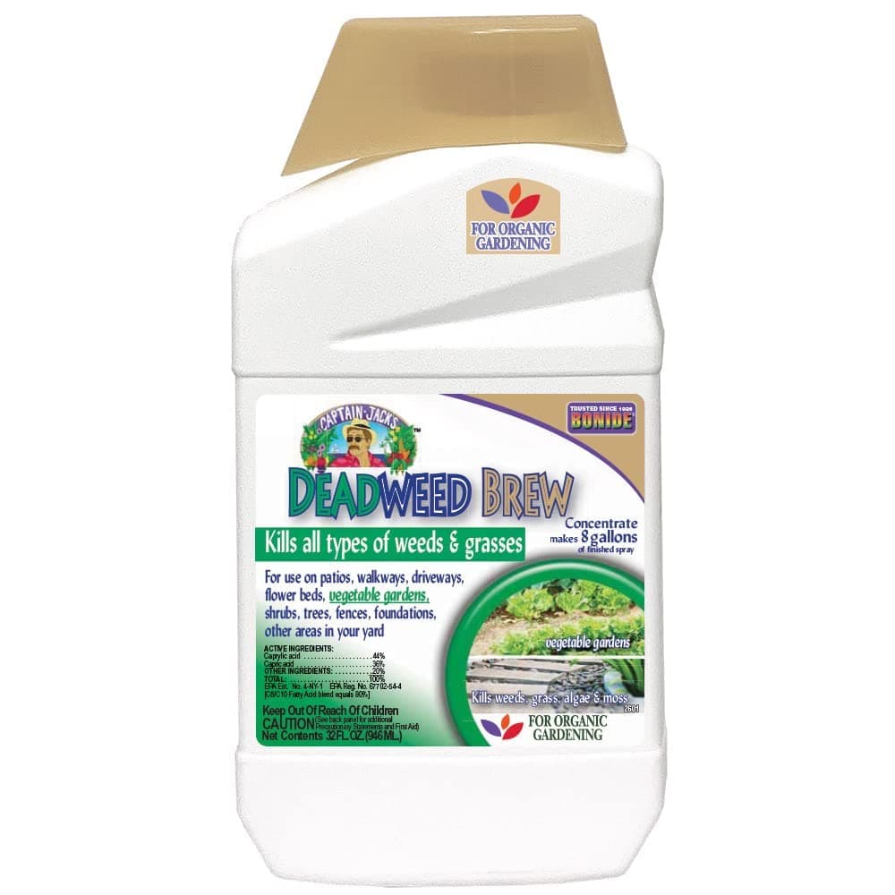 Captain Jack's Deadweed Brew, 32 oz Concentrate, Controls All Types of Weeds and Grasses, For Organic Gardening
