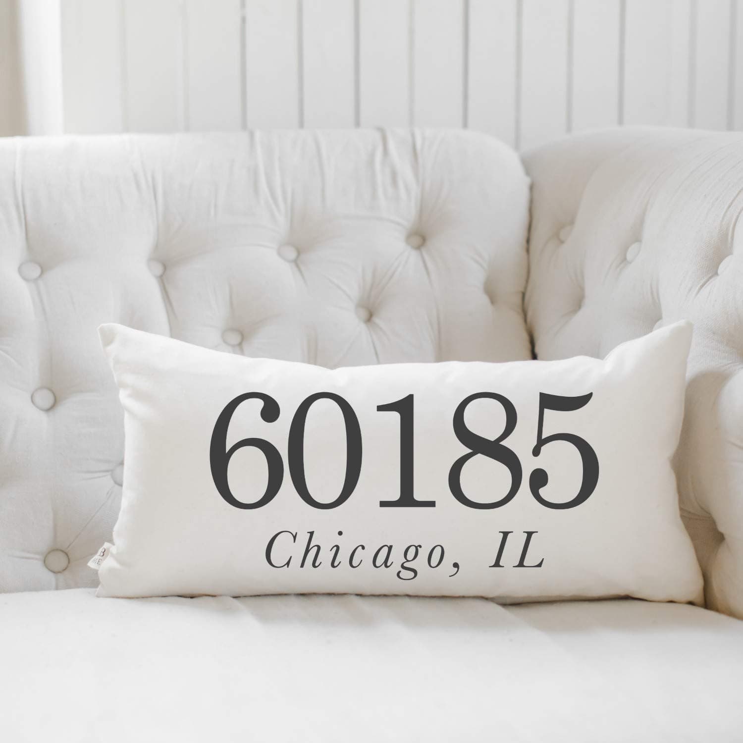 Personalized Lumbar Pillow - Zip Code - Handmade in the USA, home decor, wedding gift, engagement present, housewarming gift, cushion cover, throw pillow
