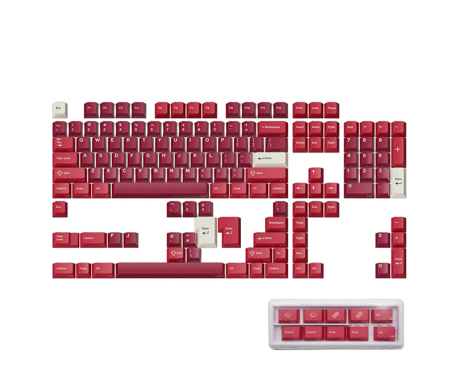 Space Cables GMK CYL Jamon 2 Custom Keycap Set, 143-keys, Doubleshot ABS, Cherry Profile, for Mechanical Keyboards