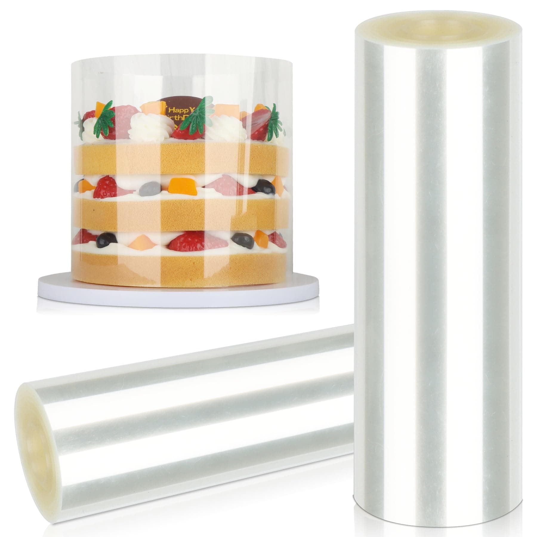 Cake Collar - Transparent Acetate Cake Roll, Professional Acetate Sheets for Baking, Elegant Cake Wrapping, Edge Decorating, 6 x 394inch, 1 Roll