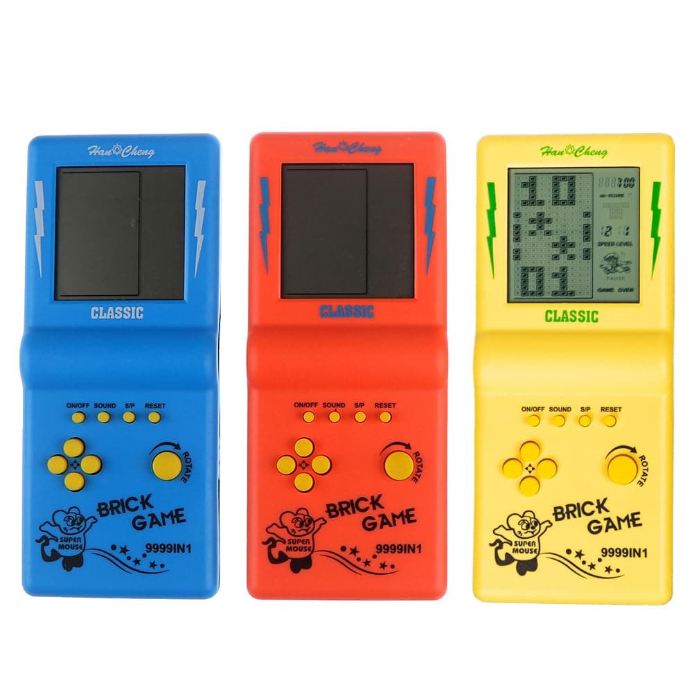 JIDAFANG-US 3 Pcs Brick Game Console Large Screen Handheld Games Electronic Games Build in 23 Classic Game for Kids Adults(Random Color)