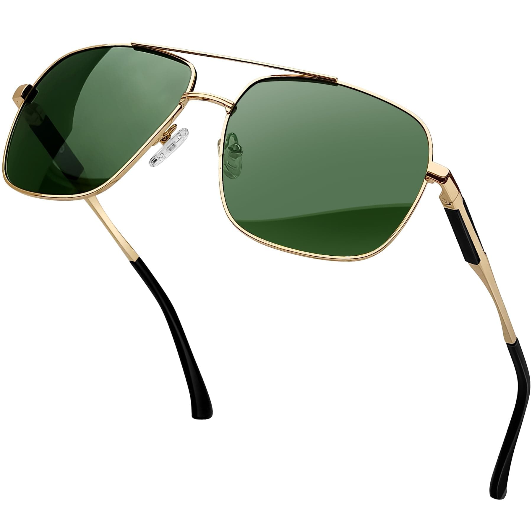 Oversized Wide Frame Polarised Square Sunglasses Spring Hinge UV400 Protection Mens Womens for Driving Shopping Traveling Fishing