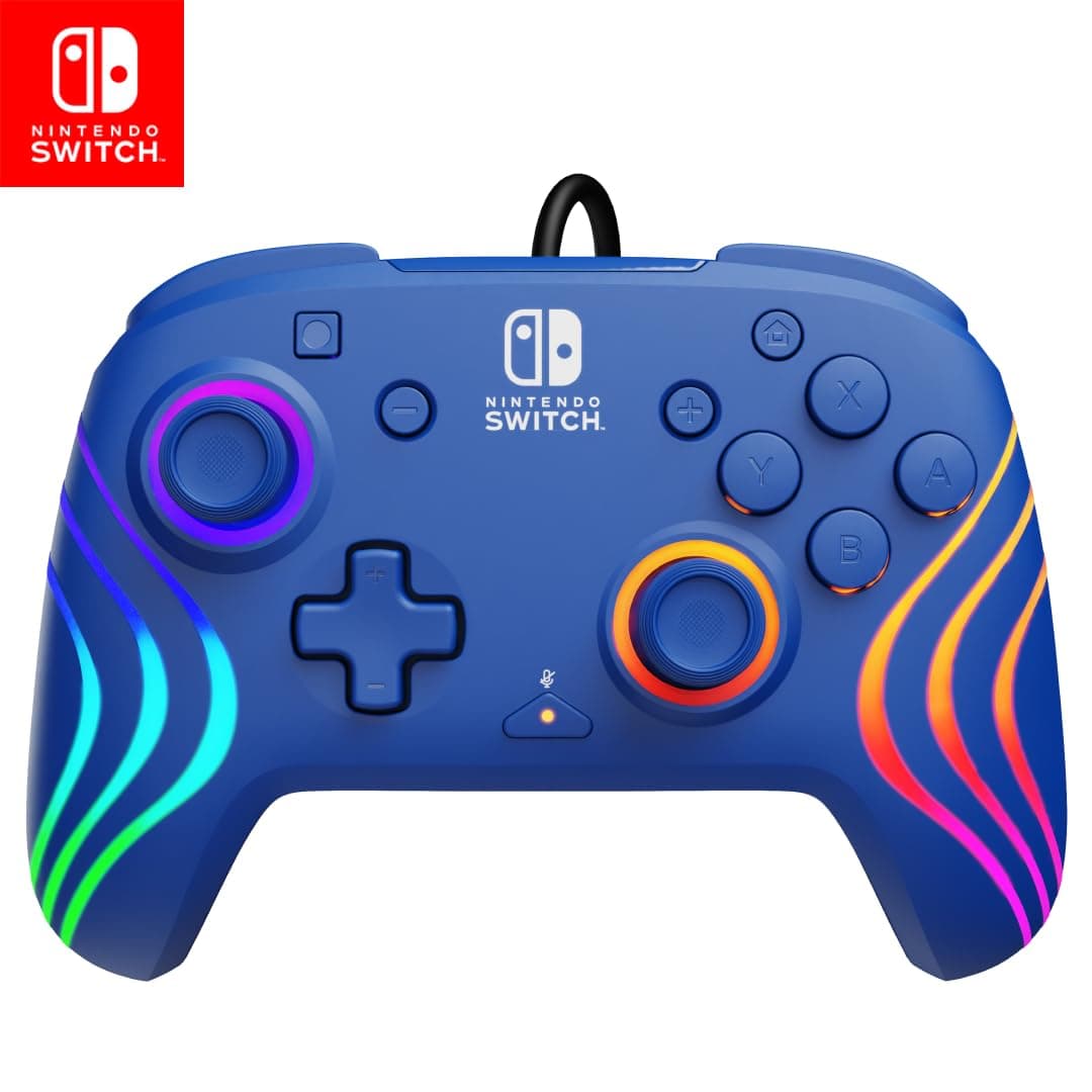 PDP Afterglow Wave Wired Controller: Blue for Nintendo Switch, Nintendo Switch - OLED Model