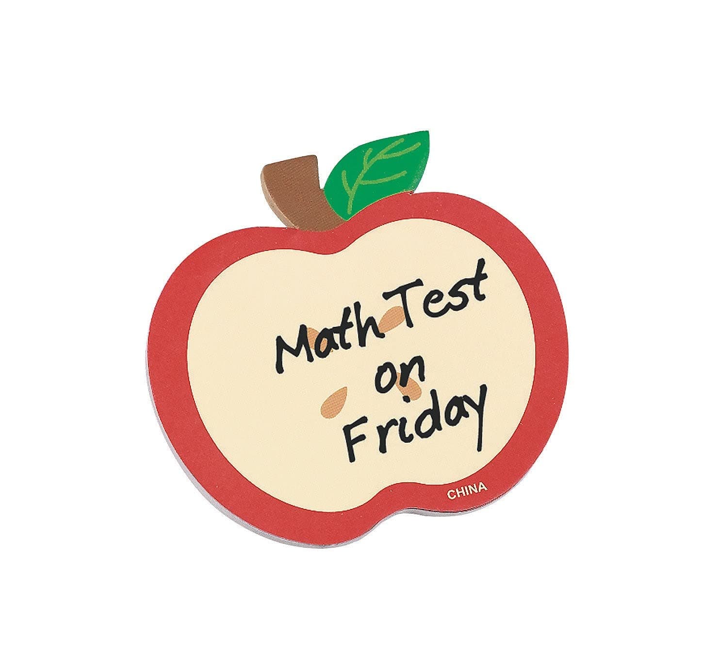 Fun Express Apple Shaped Sticky Notes Notepad - Stationery and Teacher Supplies - 12 Pads, Each with 50 Sheets