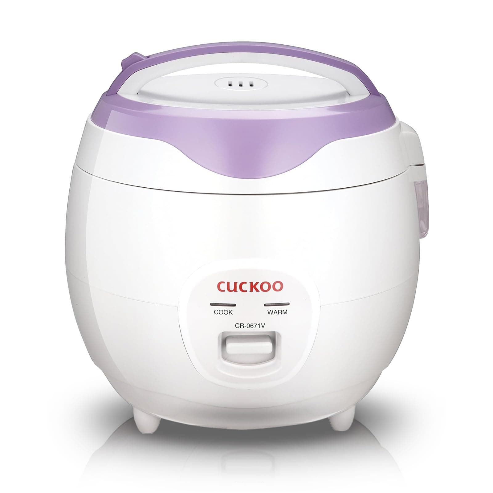 CUCKOO Basic Rice Cooker 6-Cup Uncooked / 12-Cup Cooked, Versatile Rice Maker with Non-Stick Inner Pot, Easy to Use, Auto Keep Warm, White/Purple (CR-0671V)