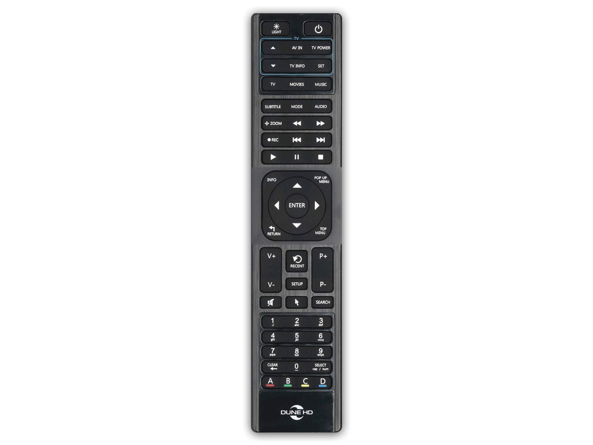 Dune HD Remote Control (RC0002) for Dune HD Mediaplayer, Backlit, Programmable for TV, Infrared, 2 AAA Batteries Included
