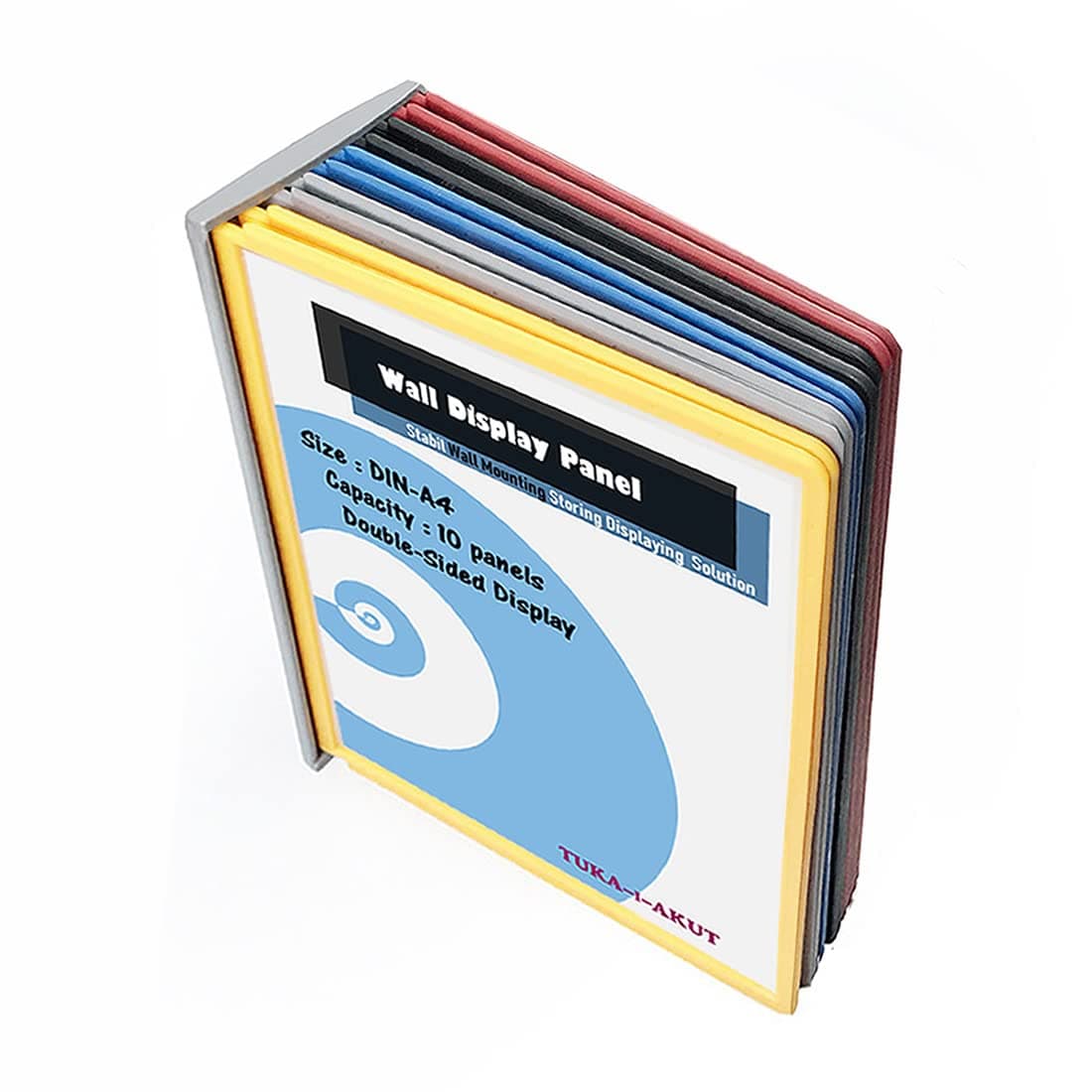 TKD8222-10x Bunt 10 x A4 Assorted Display Panels Wall Display Stand Display Stand for Documents Warehouse Workshop Laboratory Office etc. Multicolour TKD8222-10x Bunt