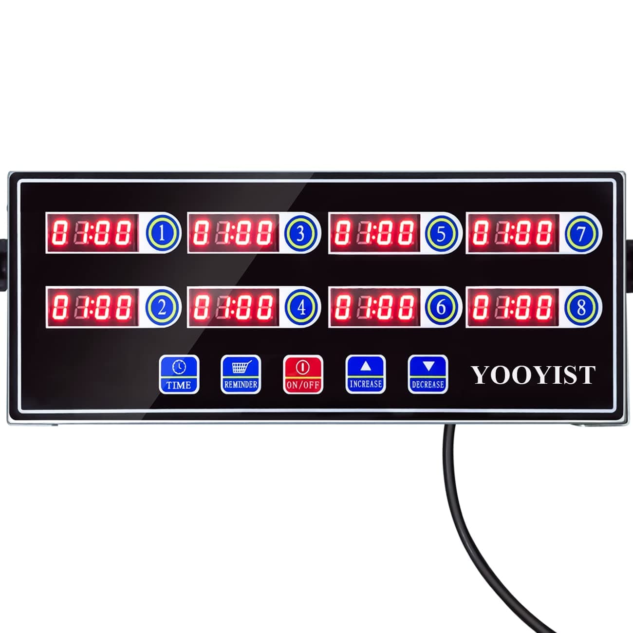 Precision Kitchen Timers for Cooking – 8 Channel Commercial Kitchen Timer Restaurant Kitchen Supplies – Stainless Steel Digital LED Chef Cooking Timer – Reminder Function, Loud Alarm, Black
