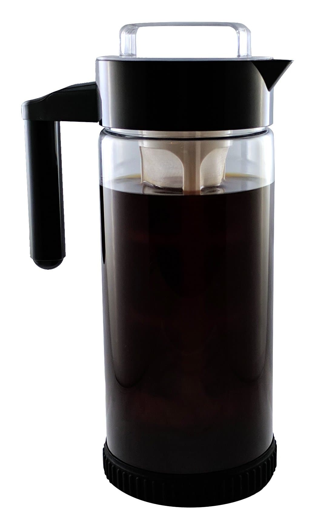 3 in 1 Cold Brew Iced Coffee Maker with Non-Slip Base | Iced Tea Maker | Fruit Infusion Pitcher |"A" FakeSpot Rating | Premium Borosilicate Glass | BPA Free | Dishwasher Safe | 44oz | BONUS INFUSER