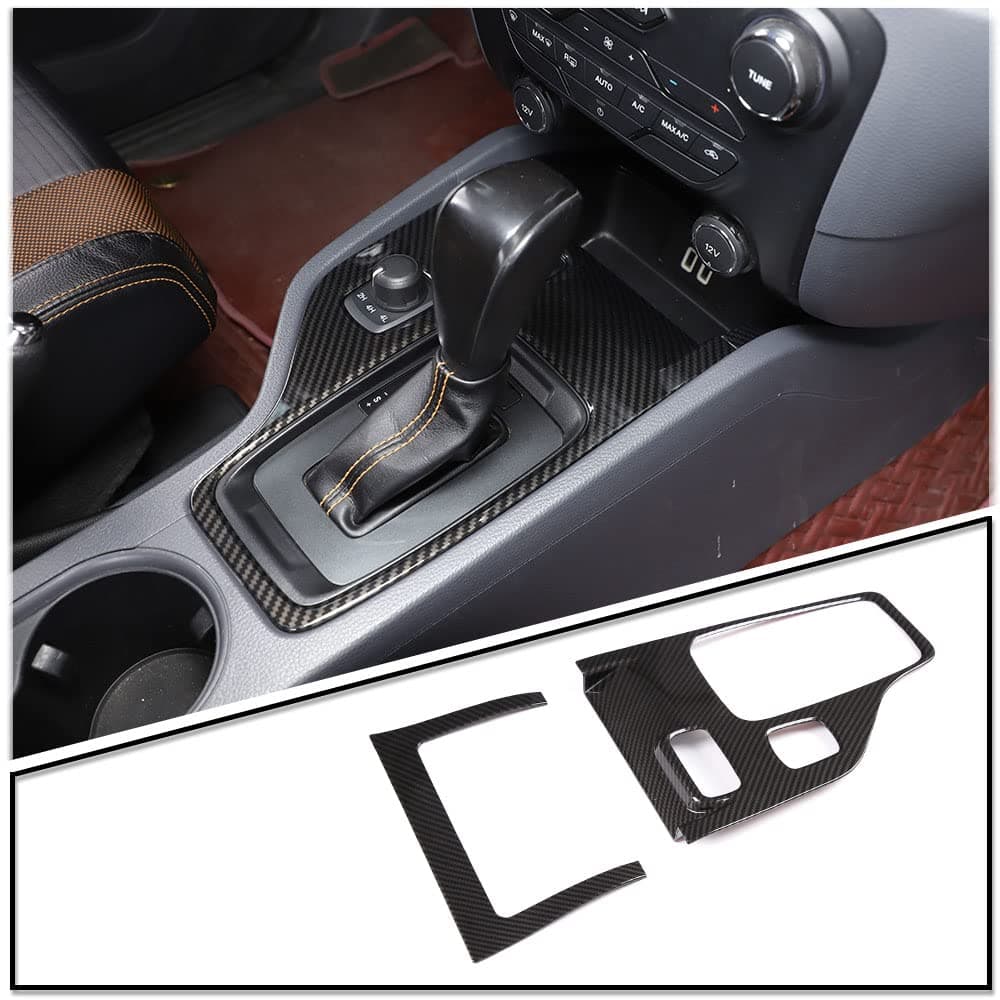 ABS Plastic Car Interior Center Console Gear Shift Panel Cover Trim For Ford Ranger Wildtrak 2015-2021 Auto Accessories (Carbon Fiber)