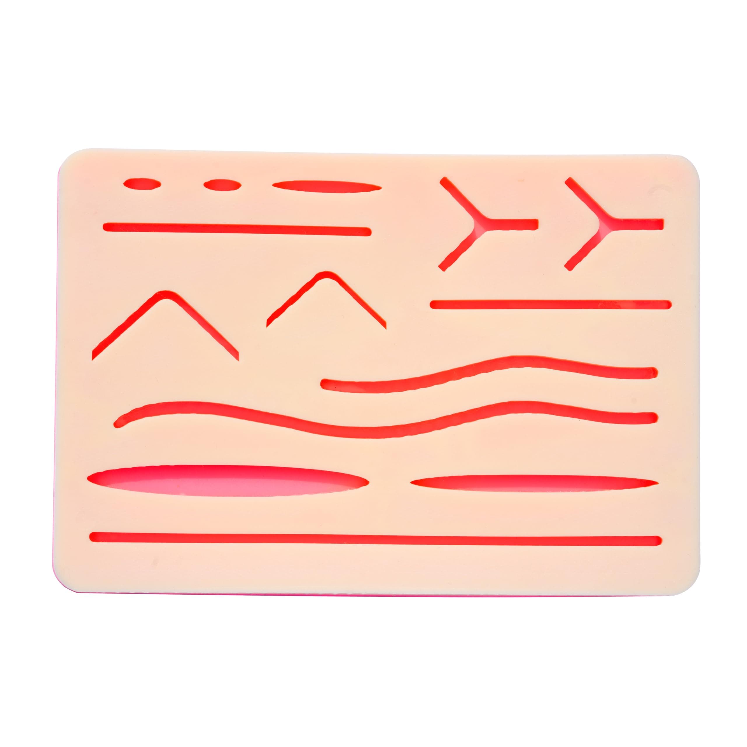 Suture Practice Pads 3 Layer with 14 Wound 5x7", Suture Practice Kit, Durable Silicon Skin Suture Pad to be Used by Students for Training and Practice of Medical, Veterinarian Students and Nurses