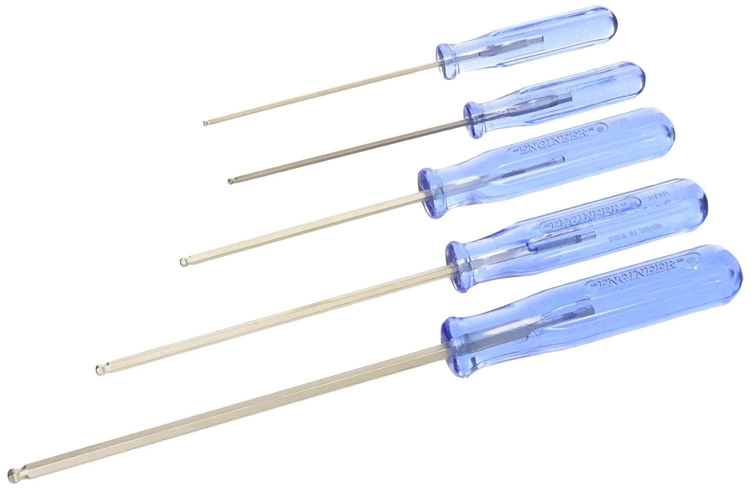 ENGINEER 5 Piece Metric hex Screwdriver Set (Ball tip) 1.5mm 2.0mm, 2.5mm, 3.0mm & 4.0mm (hex end Drivers). dk-03