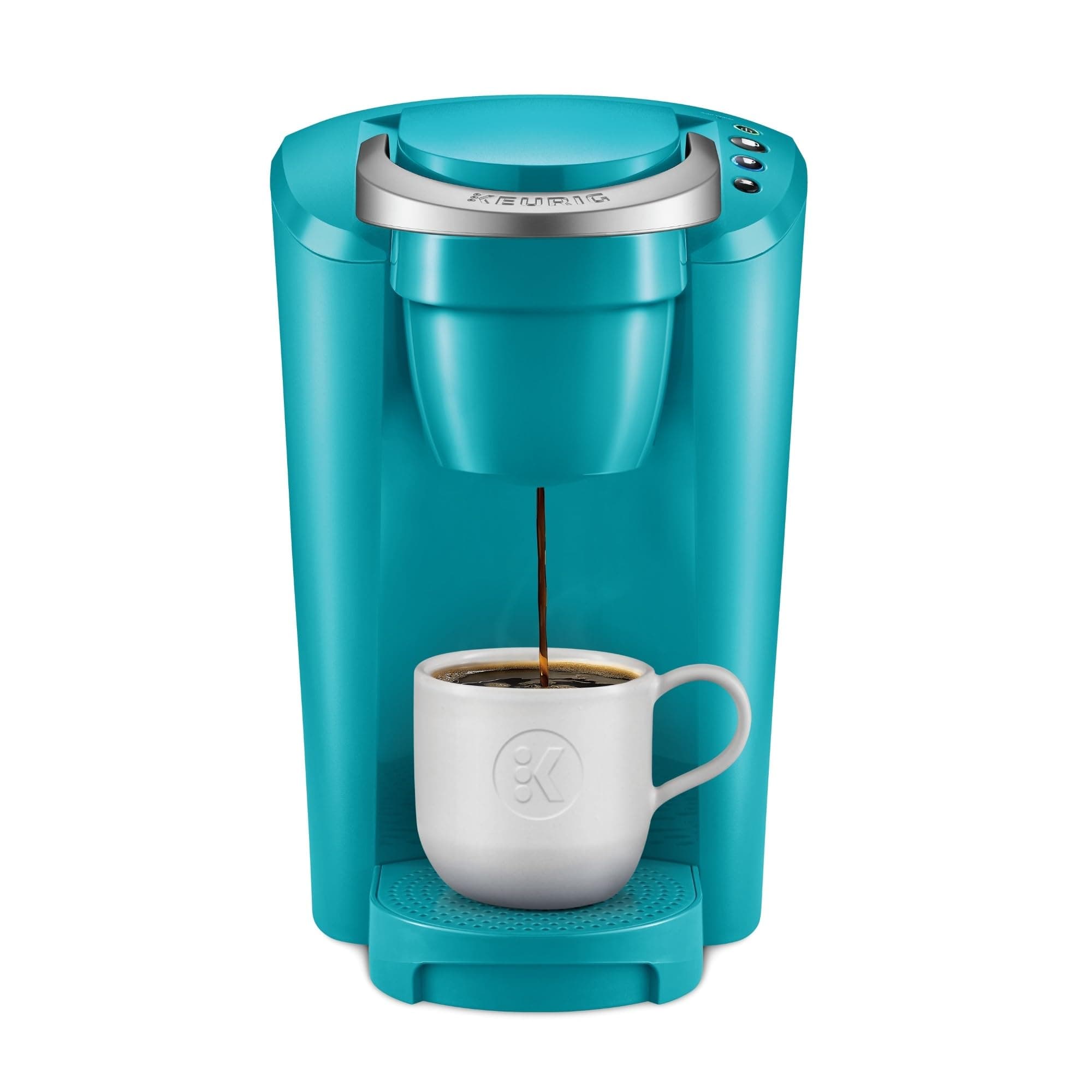 Keurig K-Compact Single-Serve K-Cup Pod Coffee Maker, with 3 Brew Sizes, Smart Start Feature, 36oz Removable Reservoir, Turquoise