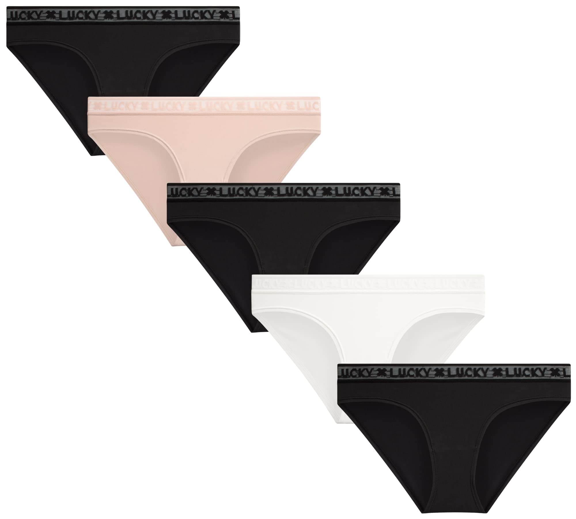 Lucky Brand Women's Underwear - 5 Pack Microfiber Bikini Panties