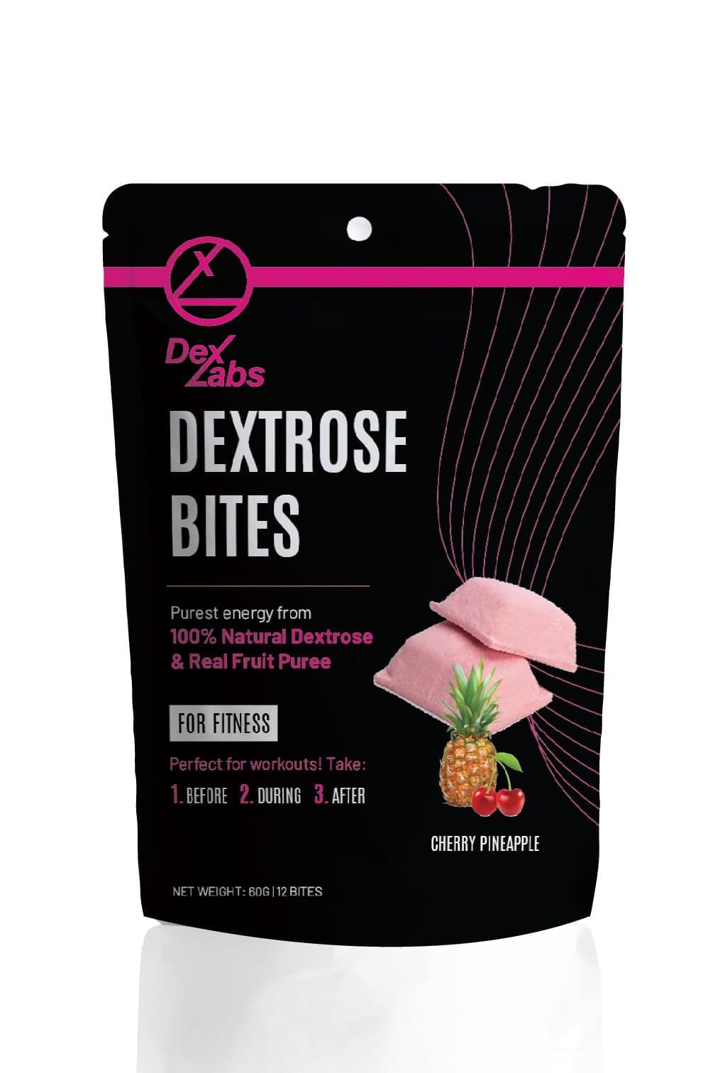 Dextrose Bites - Dextrose Melts Made with Dextrose Powder - Dextrose for Workout and Running Energy Snacks - Glucose Tablets Portable Energy Melts (Cherry Pineapple) (Pack of 01)