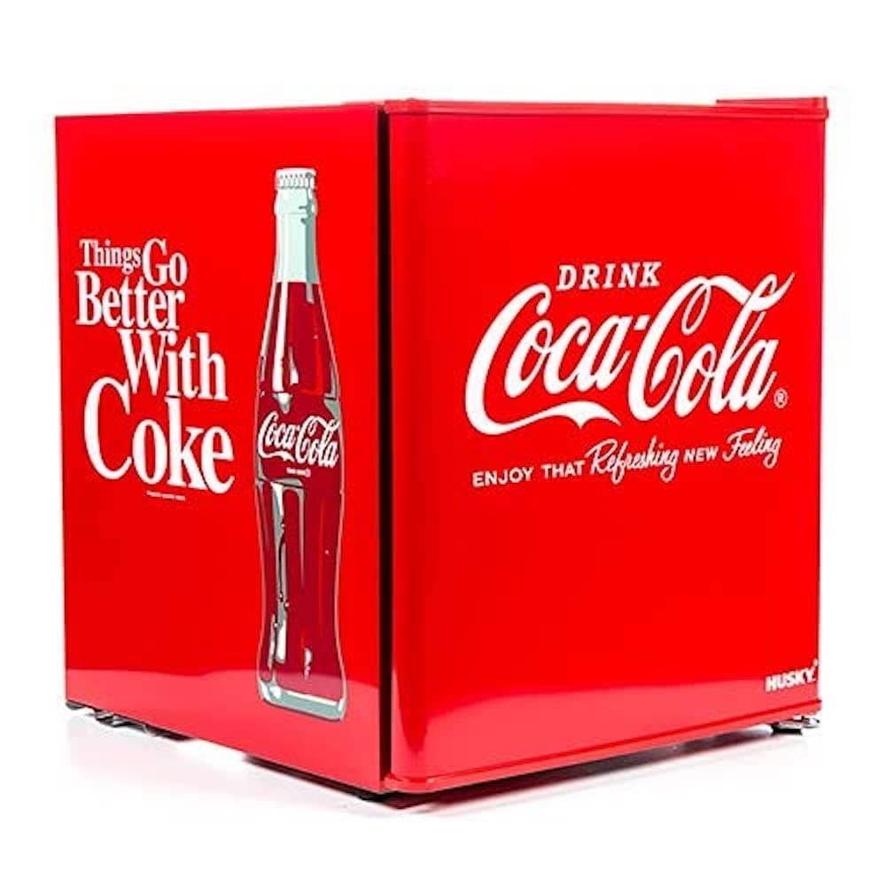 HUS-EL196 Coca Cola Design Mini Fridge/Drinks Cooler, Red