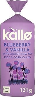 Blueberry & Vanilla Corn & Rice Cakes, Wholegrain Low Fat Healthy Snacks for Adults & Children, Vegan Friendly, Gluten Free, No Artificial Flavours or Preservatives, Single Pack – 1 x 131g