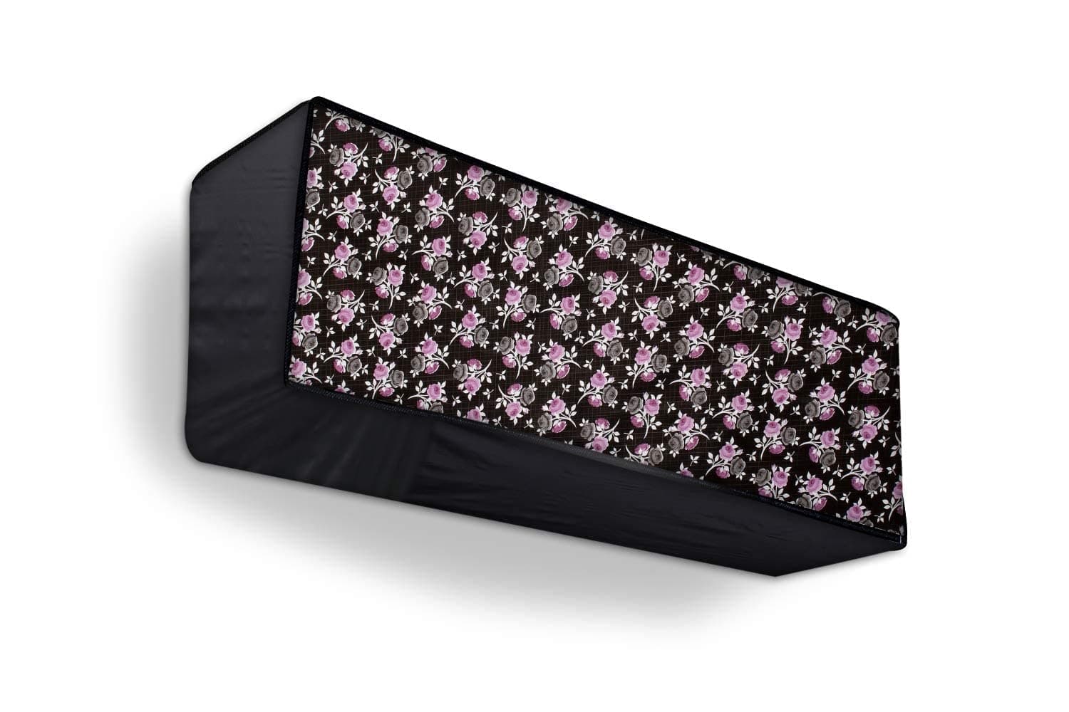 Split Ac Cover Indoor Unit For 2 Ton Capacity Ac, All Weather Polyester Cover / Attractive Digital Prints / Dustproof / Water Resistant Ac Cover (Black Flower)