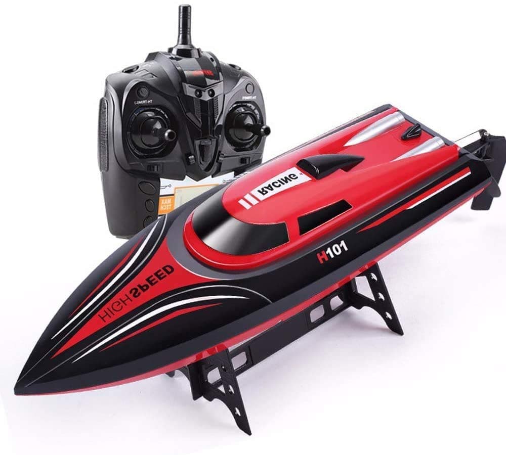SOWOFA 2.4G High Speed 30km / h Remote Control Speed Boat 7.4V Dynamic Charging Competition Training Competition Medium Size Remote Control Boat Model 44CM Helmet Toys Boys and Girls Gifts
