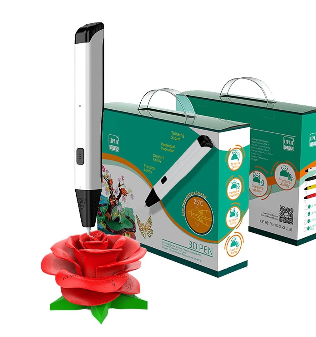 MSPARK 3D Printing Pen Kit Low Temperature Safe For User Come With Plastic Mold, Paper Stencil And 1.75mm PCL Filament