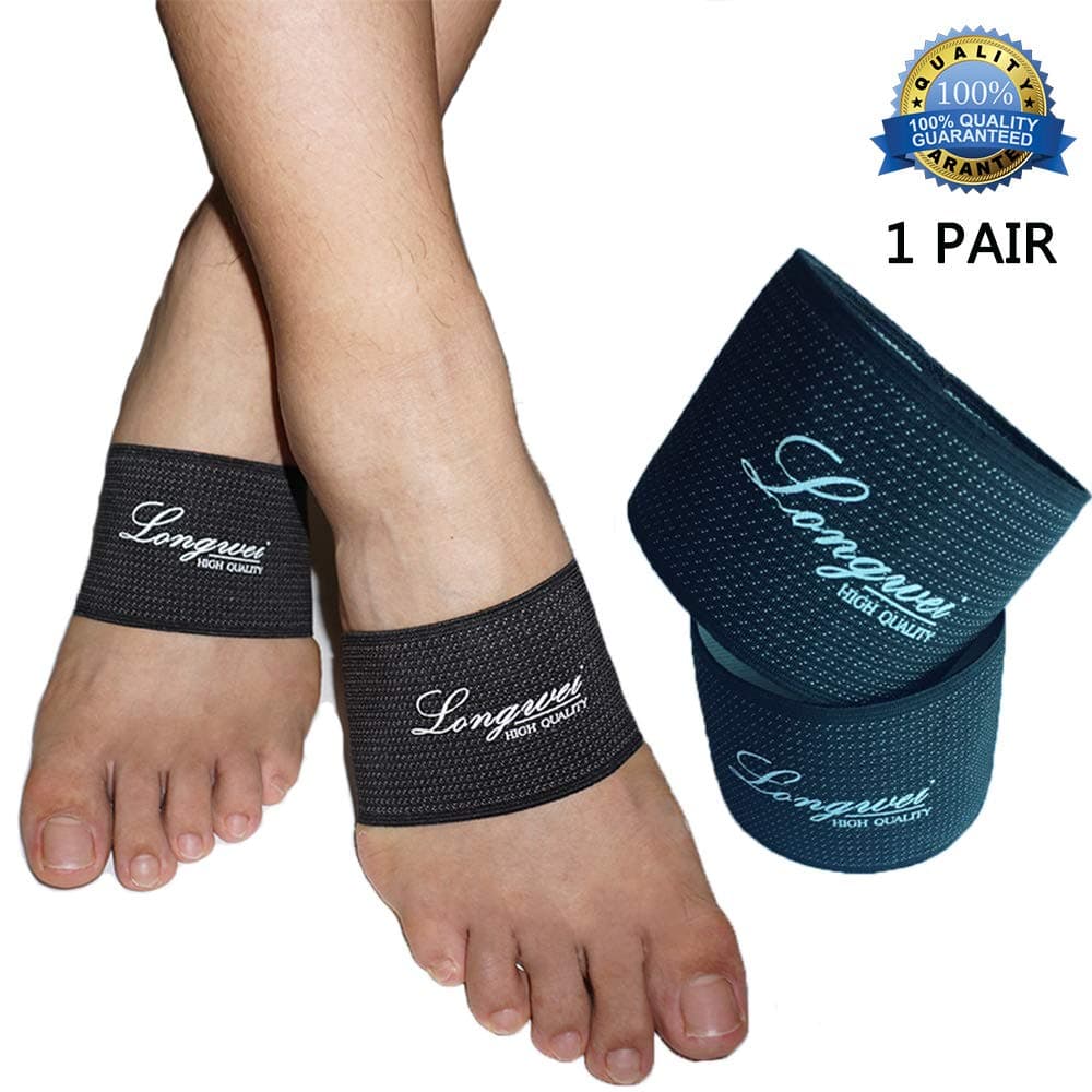 Plantar Fasciitis Foot Arch Support, Longwei Compression Copper Arch Support Sleeve for Relief of Foot Pain, Plantar Fasciitis Support Foot Brace for Treatment of Flat Feet Arch Support, Heel Spur