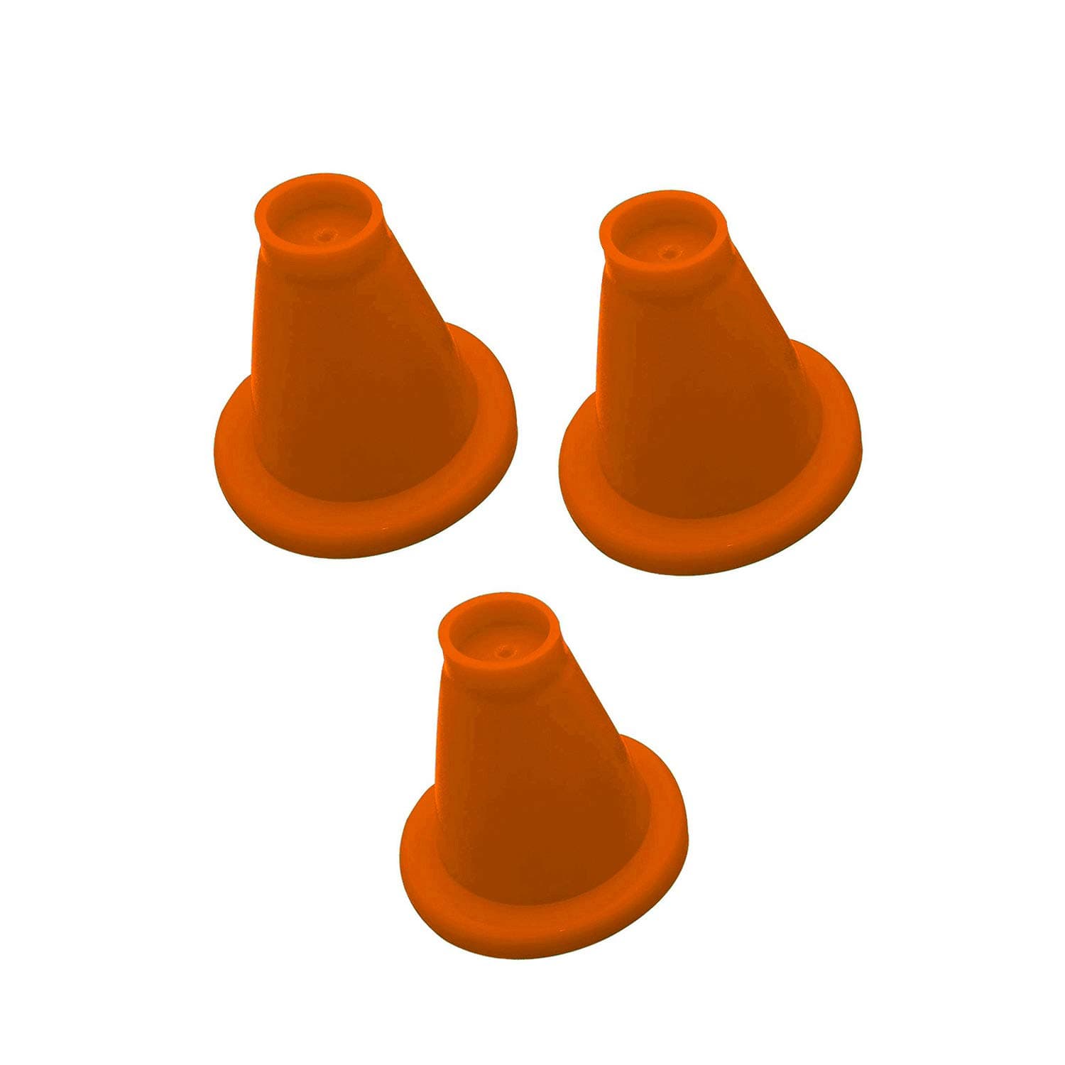 Rubber Cricket Batting Tee Cone for Batting Practice (Pack of 3) (Orange)