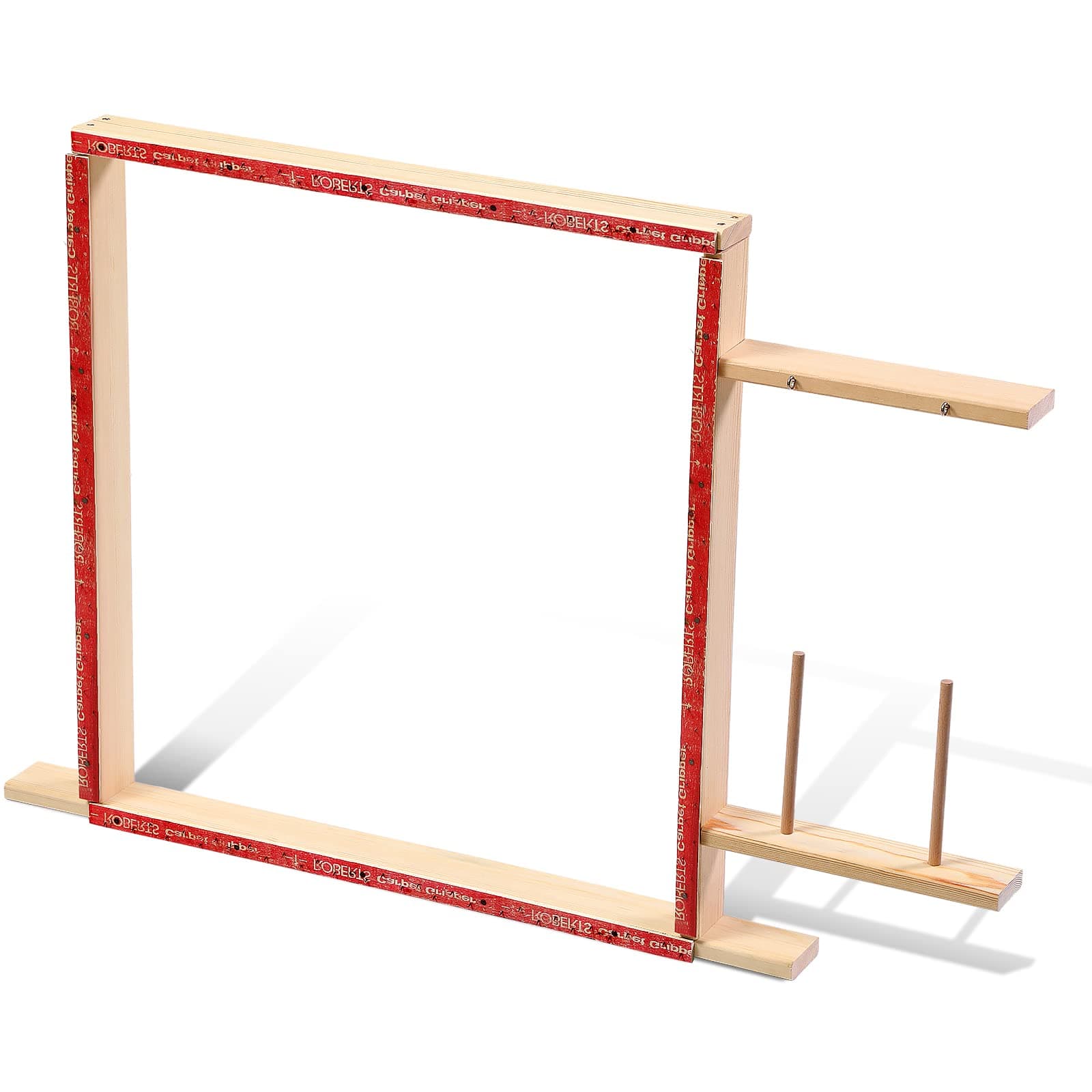 Tufting Frame Tufting Gun Frame Wooden Rug Making Frame Kit Carpet Tuft Frame Suitable for Electric Carpet Gun Tabletop Display DIY Crafts Table Stand Frame Tapestry Making Tool (19.7 x 19.7 Inch)